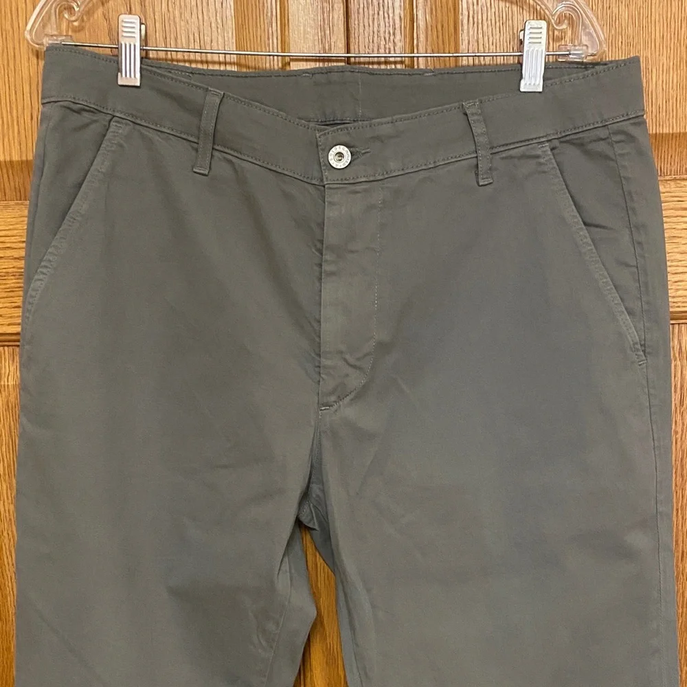 AG Adriano Goldschmied Mens 34 Slate Khaki Chino Tailored Trouser Pants